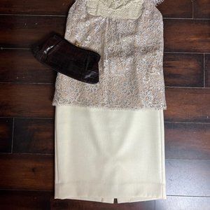 J.Crew No. 2 Pencil Skirt Wool Winter White Size 2